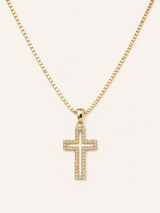 Halo Sancta Cross Necklace