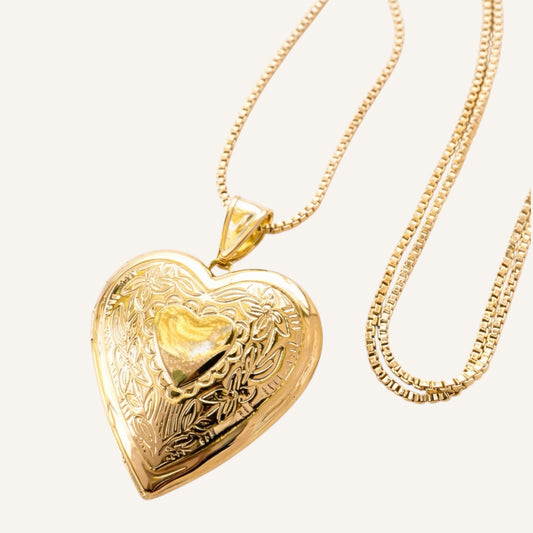Heart Photo Locket Necklace