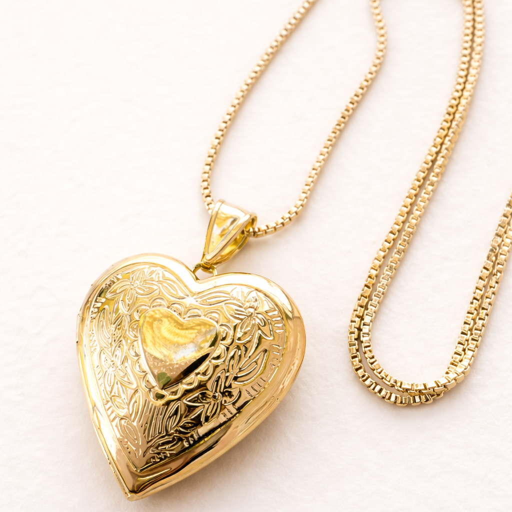 Heart Photo Locket Necklace